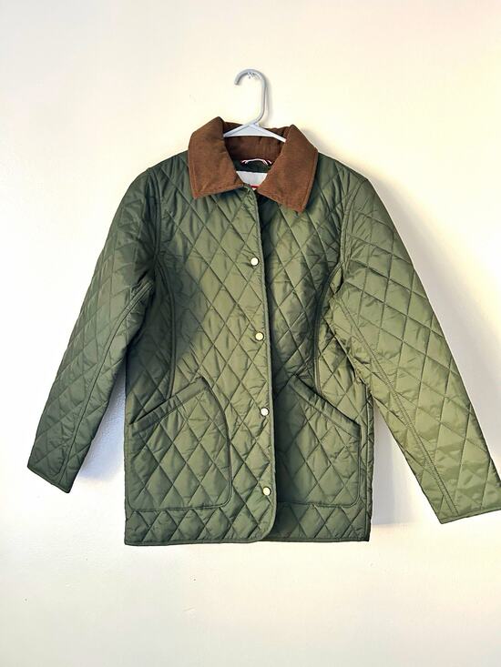 Hunter Jackets & Blazers - Hunter Women's Green Quilted Jacket Snap Front Pockets Mid-Length Size S